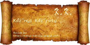 Kányi Károly névjegykártya