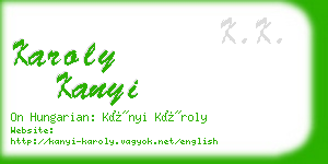 karoly kanyi business card